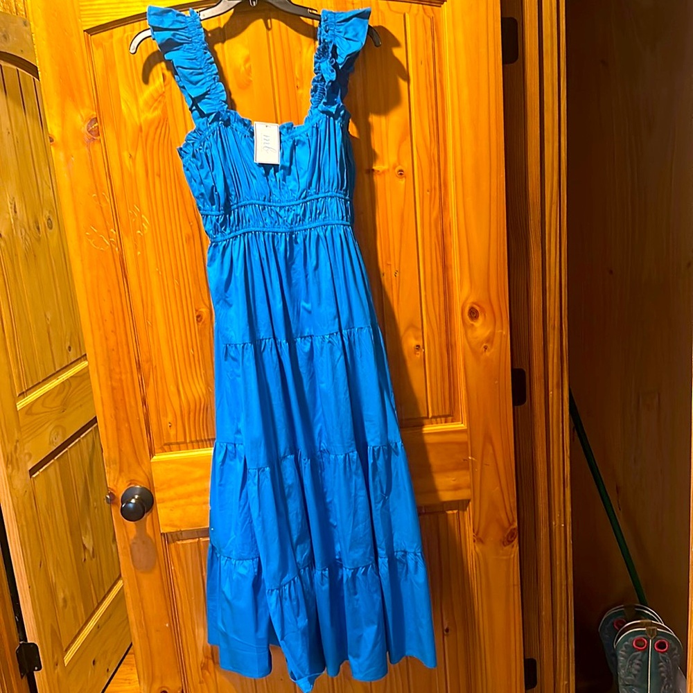 Tiered summer dress with smocked top